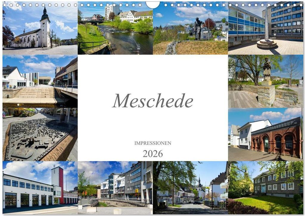 Meschede Impressionen (Wandkalender 2026 DIN A3 quer), CALVENDO Monatskalender