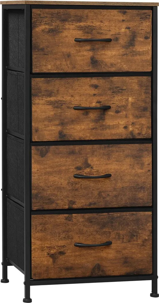 Mobiletto Salvaspazio 4 Cassetti Design Moderno 45cm Marrone Vintage