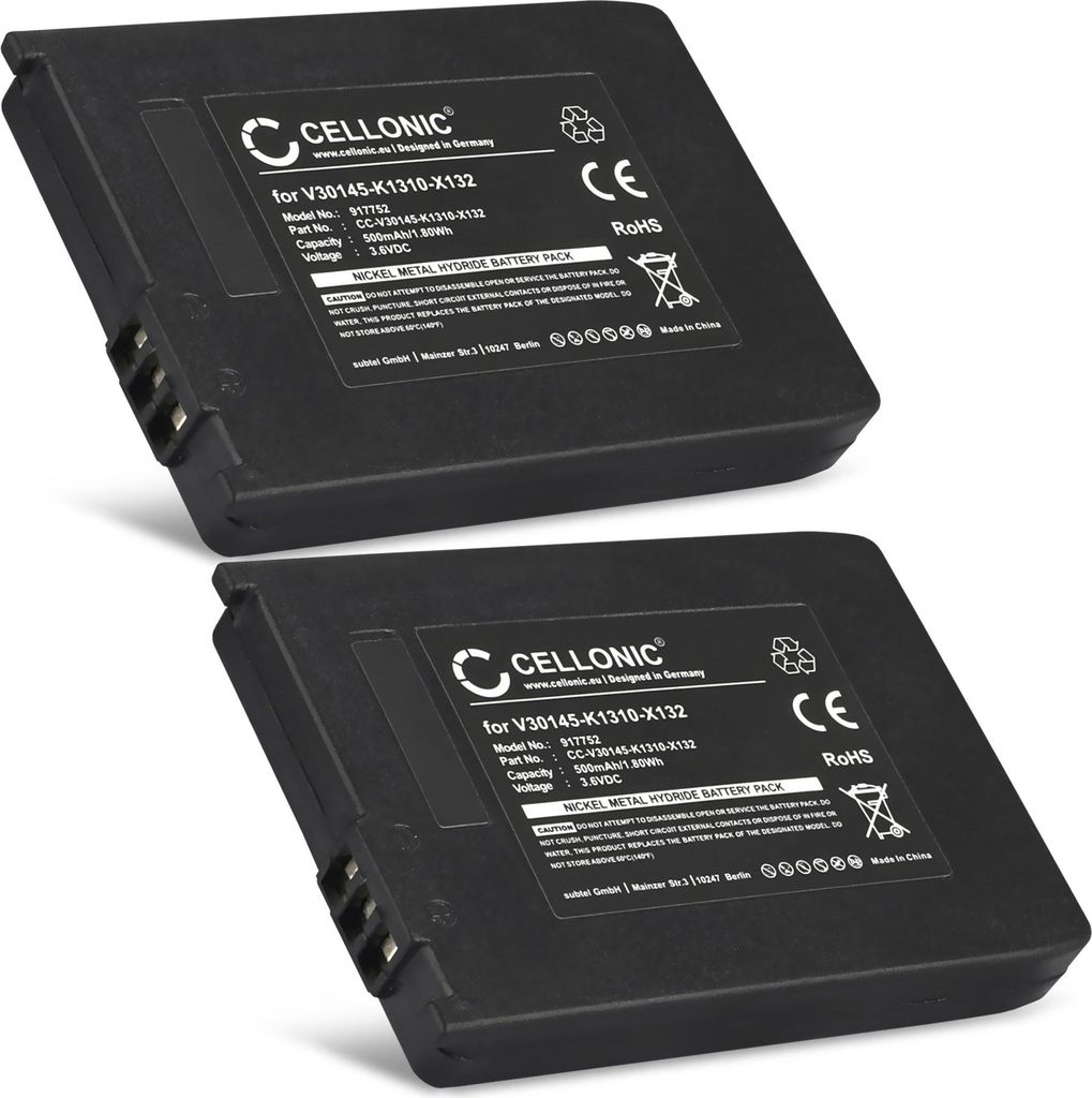 CELLONIC 2x Akku für Festnetz Kompatibel mit Siemens Gigaset SL30, Gigaset 4000S micro, Gigaset Active M, L36880-N5401-A102 - (500mAh, 3.6V)