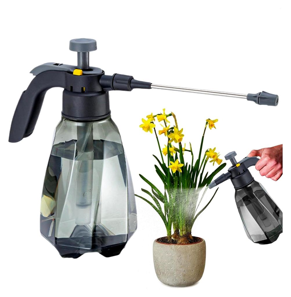 Gartenpumpensprüher, Gartendruckpumpe, Gießkanne – 1,5 l mit verstellbarer Düse, Handflasche für Zuhause, Topfpflanzen, Blumen und Rasenpflege
