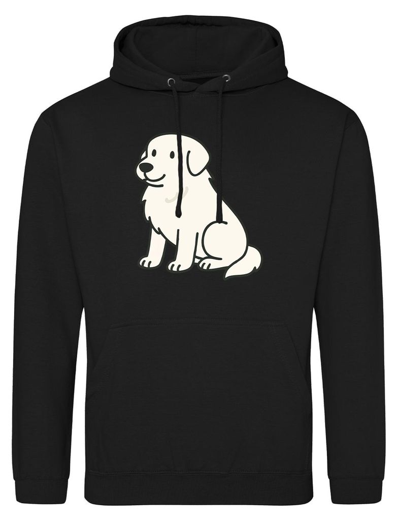 Huuraa Uni Hoodie Pyrenäenberghund Comic Pyri 3XL Deep Black Vegan Sweatshirt Geschenkidee