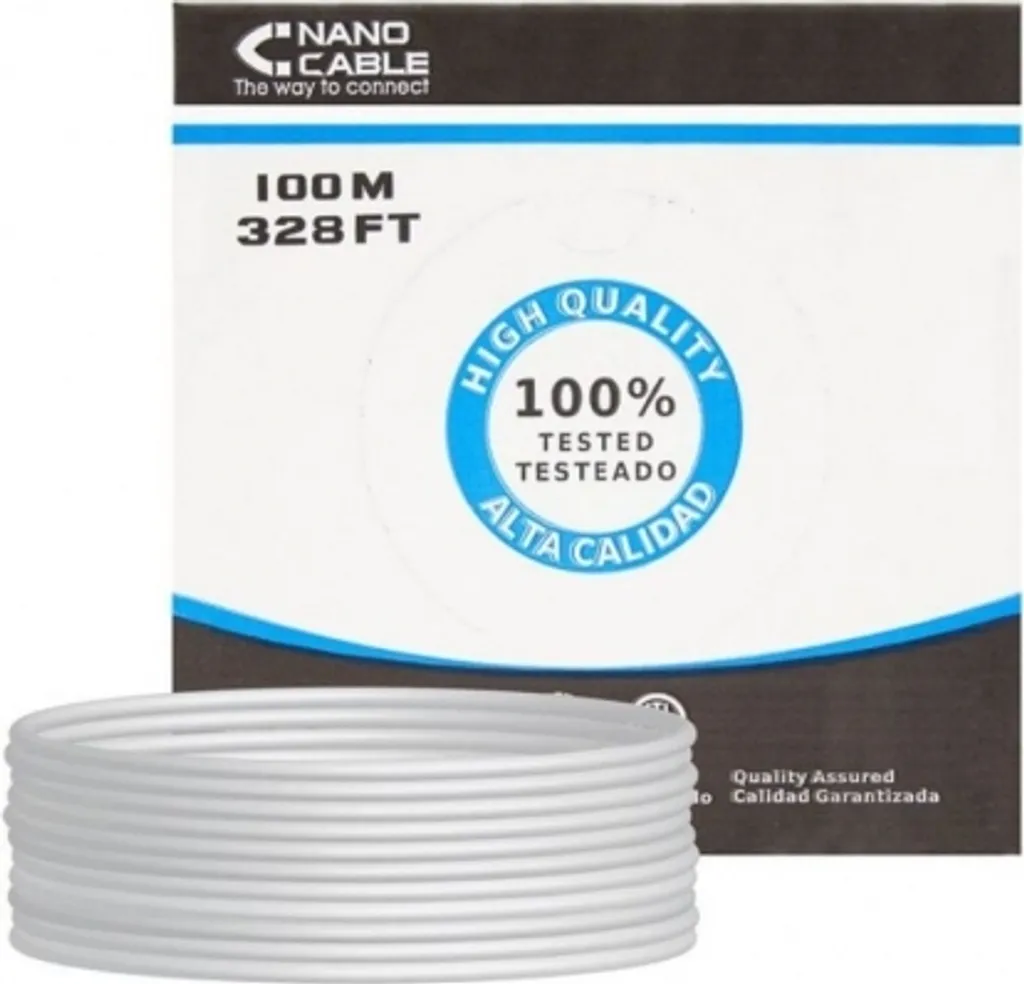 Câble Ethernet Cat5e FTP Blindé 100m - Bobine de Fil Réseau Monobrin