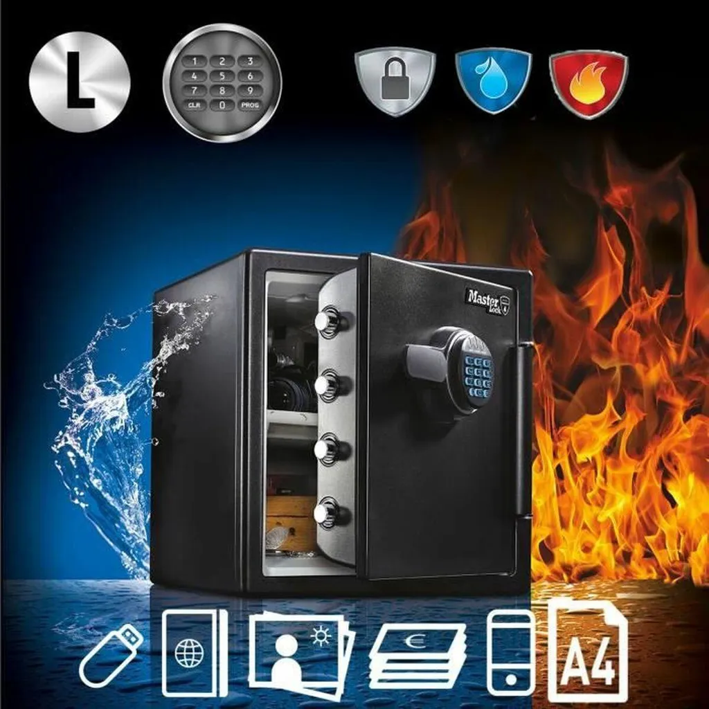 Coffre-fort Ignifuge et Étanche Master Lock 10L à Code Numérique