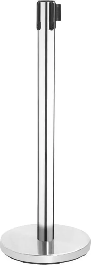 Poteaux de Balisage Bolero Inox Poli 3m Sangle Rétractable Noire - 2pcs
