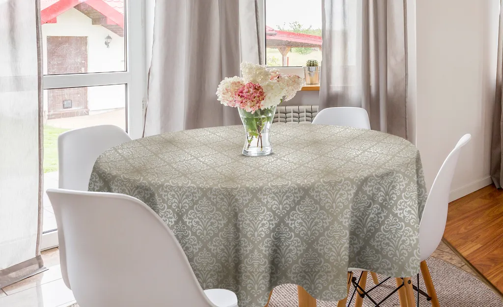Offerta Tovaglia Barocca ABAKUHAUS 150cm Damasco Guscio d'Uovo