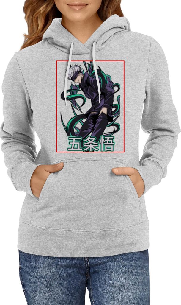 Damen Kapuzenpullover Anime Manga Jujutsu Kaisen, Lady S / Grau