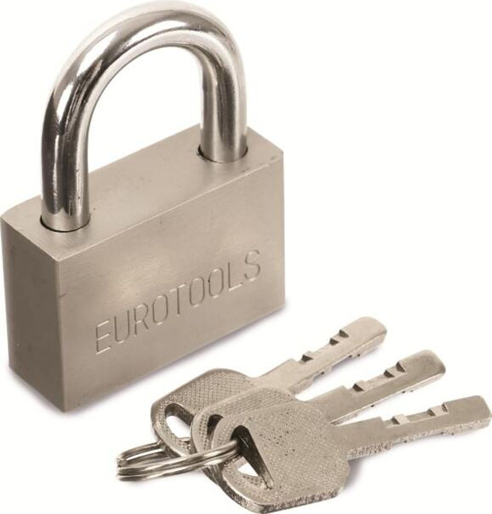 Sicherheits-Vorhängeschloss EUROTOOLS, 50mm, 3 Schlüssel Produktbild 