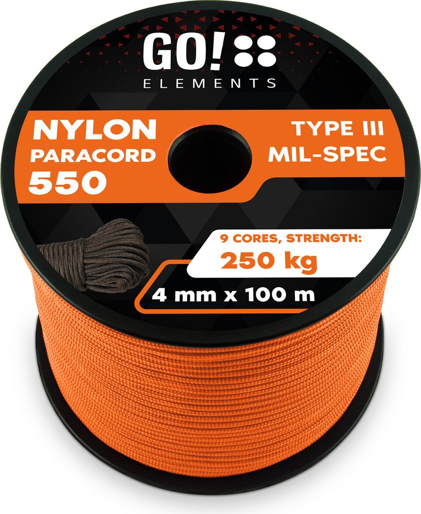 GO!elements 100m Paracord Seil aus reißfester Nylonschnur - Produktbild 
