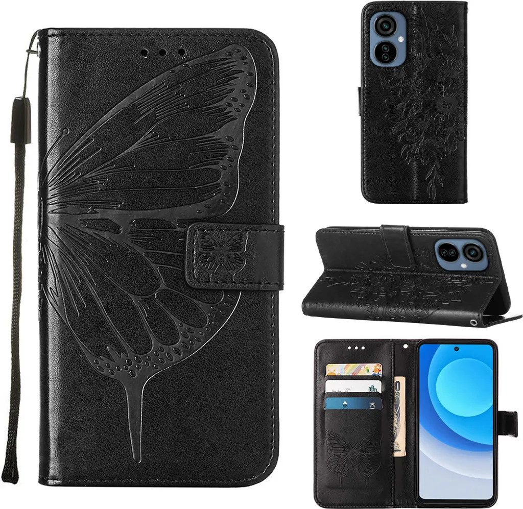 Custodia Protettiva Tecno Camon 19 Neo: Flip Pelle Nera Anti-Urto