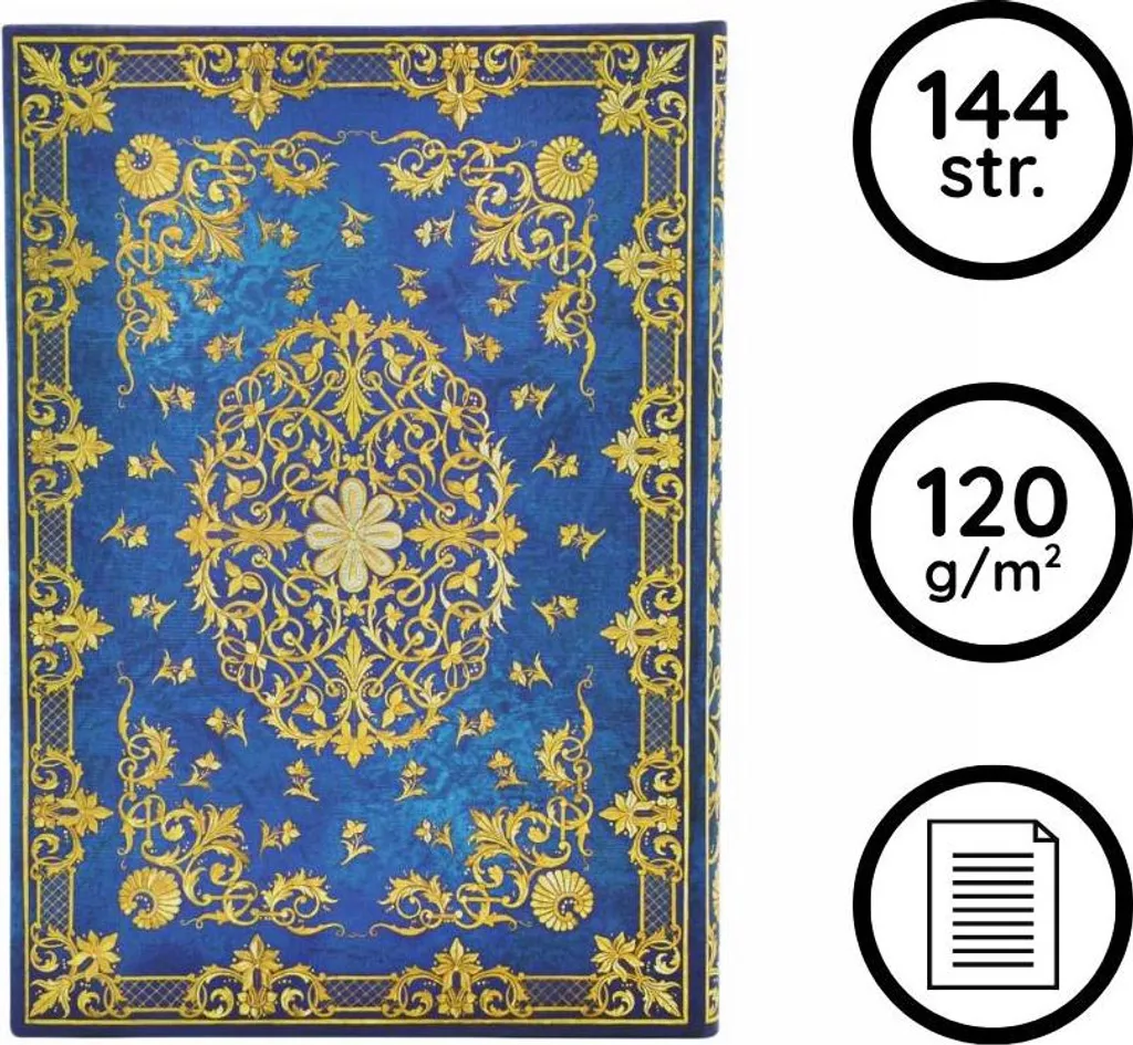 Carnet de Notes Papier Épais 120g/m² Bleu Muster Hardcover de Luxe