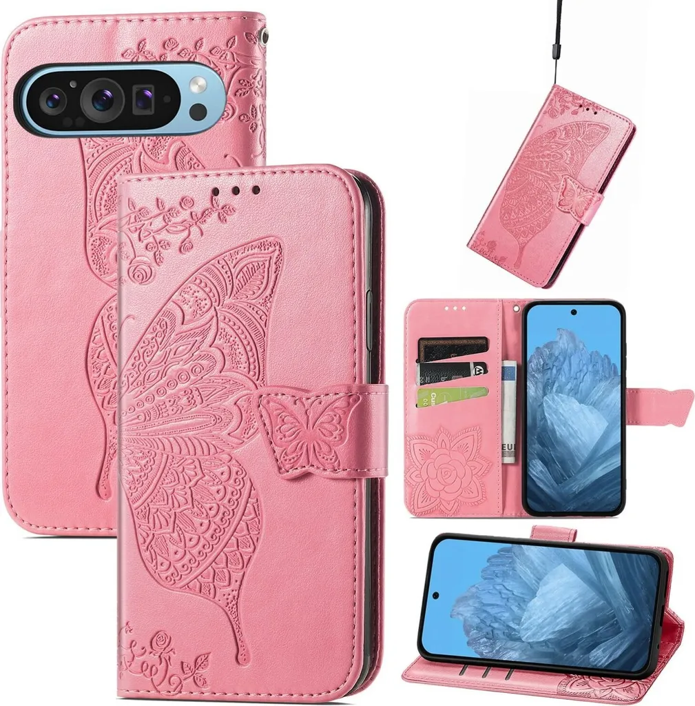 Custodia Google Pixel 9 Rosa Soft Farfalle | Protezione Leggera
