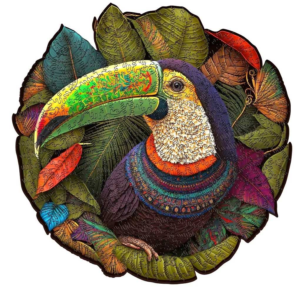 Casse-tête Tukan 200 pièces en bois naturel - Puzzle d'Art EscapeWelt