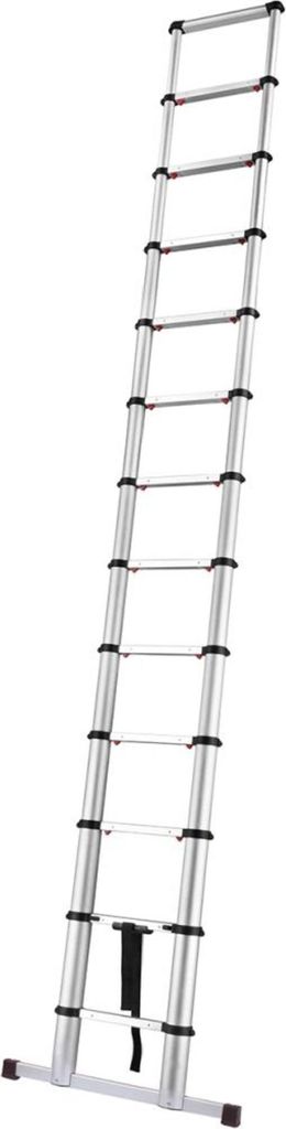 Fortis Teleskopleiter 13 Sprossen Leiterlänge 0,91m eingef., Arbeitshöhe 3,81 m