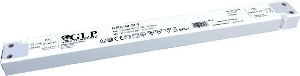 Transformateur LED 12V 5A format Slim avec correction PFC active GLP - 2