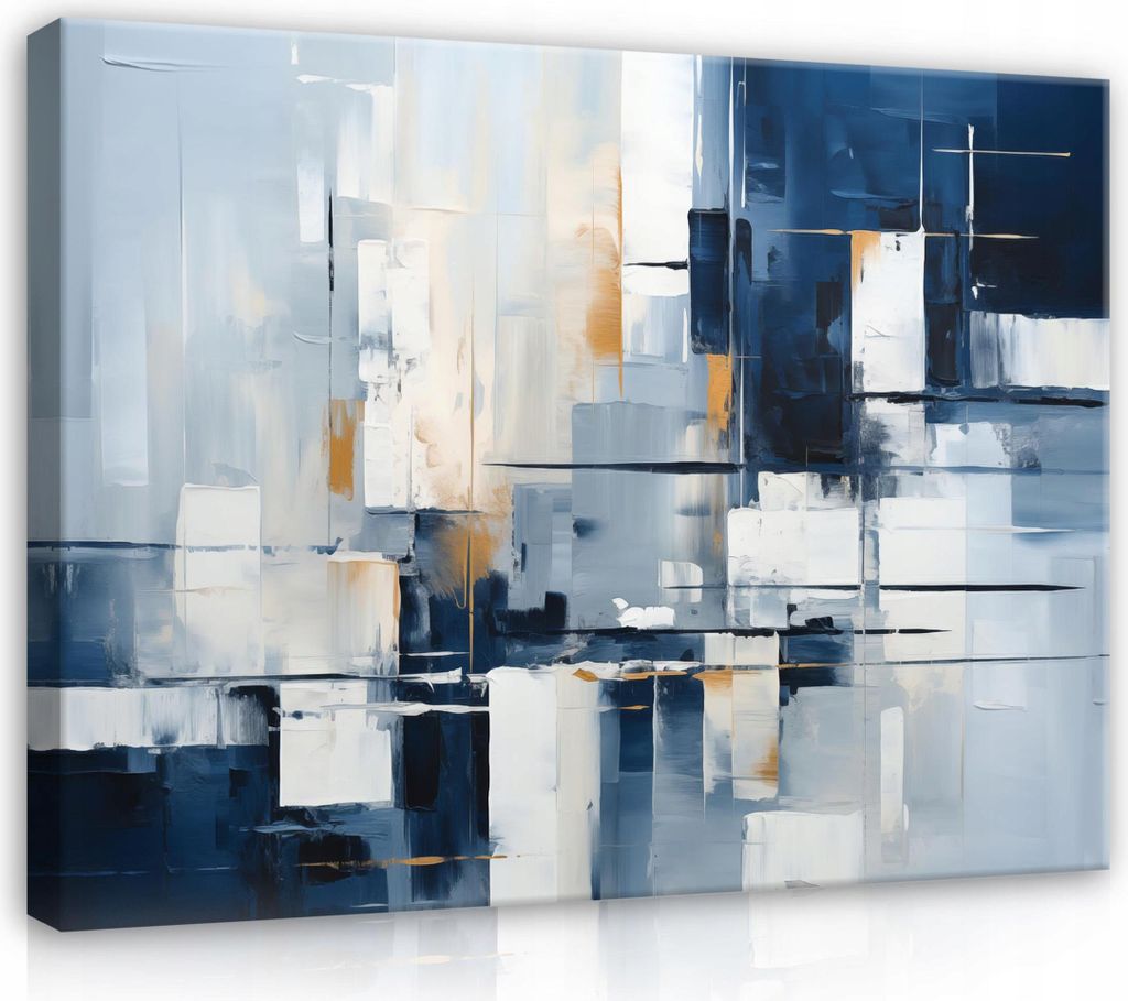 Bilder Abstrakt blau Betonwand 60x40 cm XXL Modern Canvas Bild auf Leinwand Leinwandbilder Leinwandbild Wandbilder Wohnzimmer Schlafzimmer