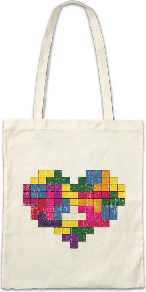 Urban Backwoods Cube Heart, Stofftasche, Farbe: Beige