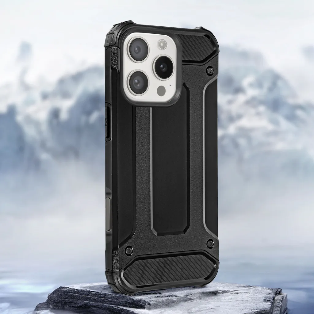 Cover Antiurto iPhone 16 Pro Max Avizar Hybrid - Nero Protettivo - 3