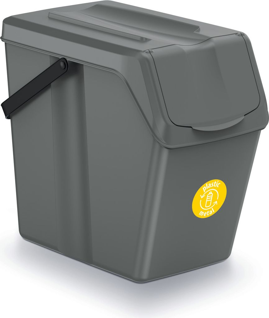 Abfalleimer 4er Set SORTIBOX - steingrau Produktbild 5