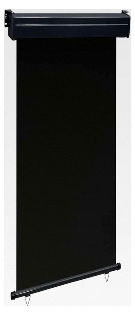 Balkon-Seitenmarkise 105x250 cm Schwarz, Markise für Balkon und Terrasse