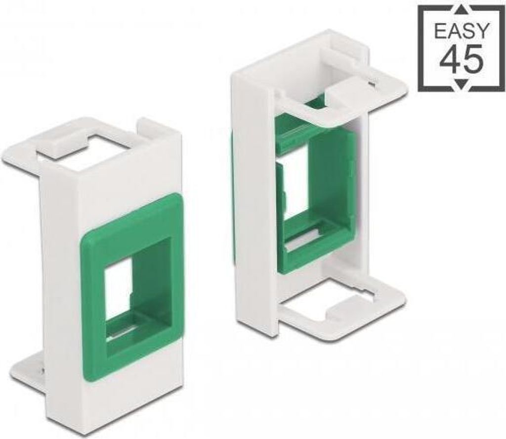 Easy 45 Keystone Halterung 22,5x45 mm weiß/grün Modul