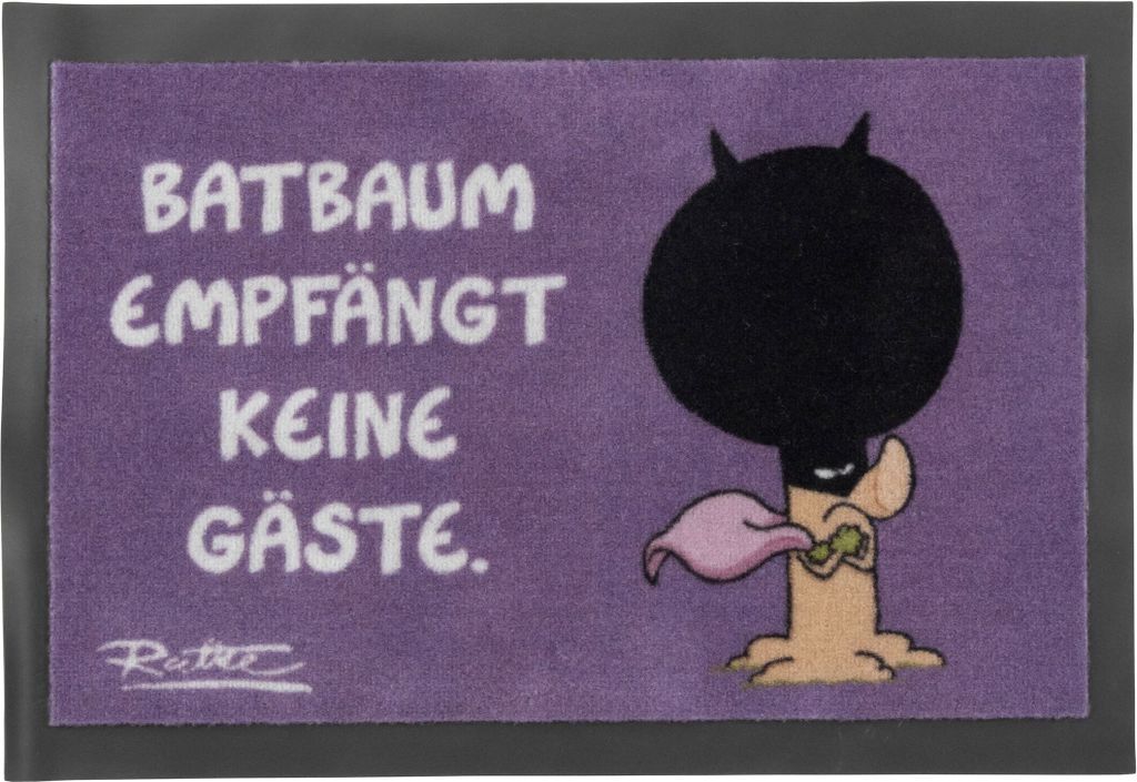 Ralph Ruthe Fußmatte - Batbaum empfängt keine Gäste Türmatte Lila 39 x 58 cm