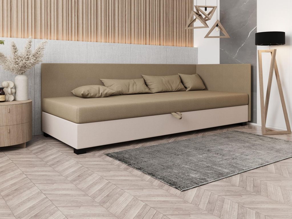 Polsterbett 80x195 HEIDI PLUS 2 - braun/ecru