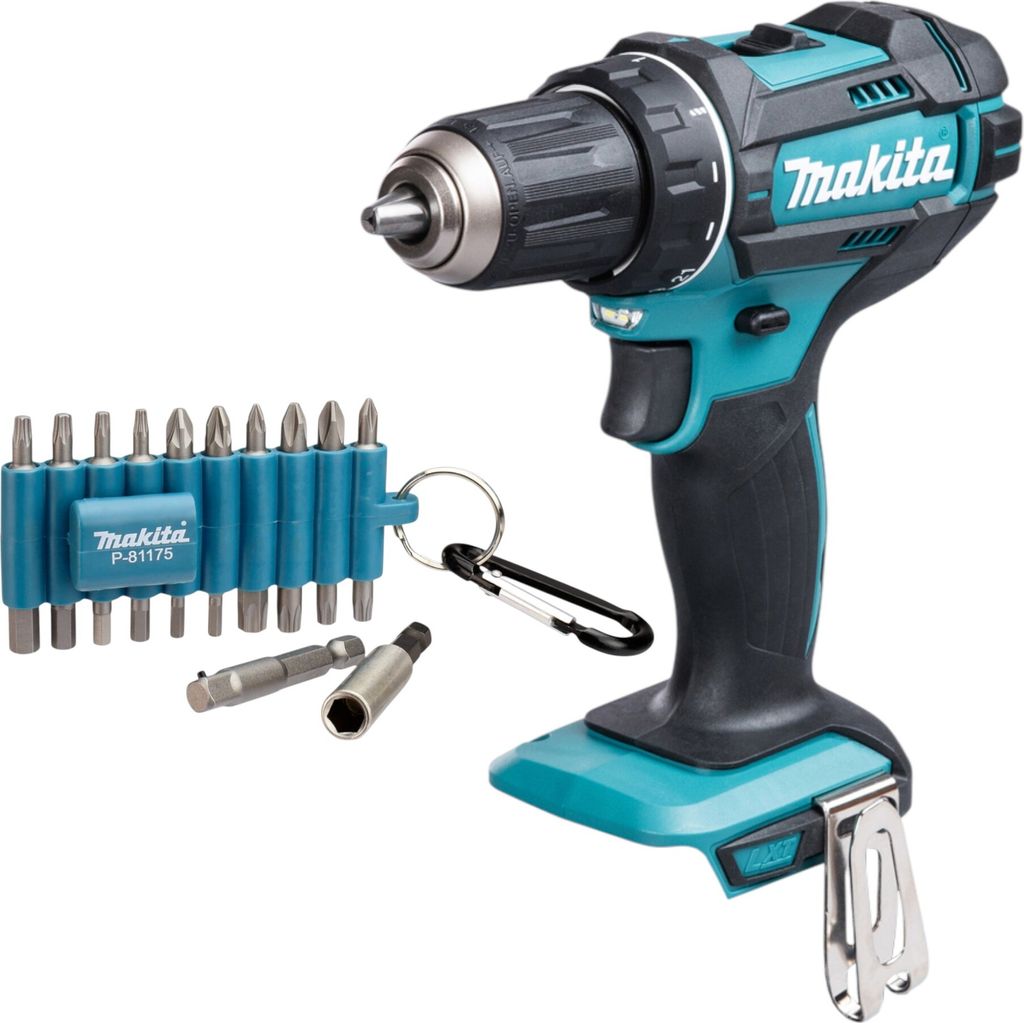 Makita DDF 482 Z Akku Bohrschrauber 18 V 62 Nm + 22 tlg. Bit Set - ohne Akku, ohne Ladegerät
