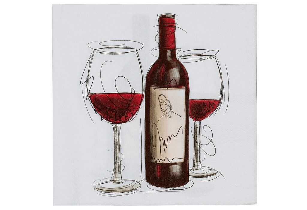 20 Servietten Vino Rosso - Schluck vom Rotwein 33x33cm Produktbild 