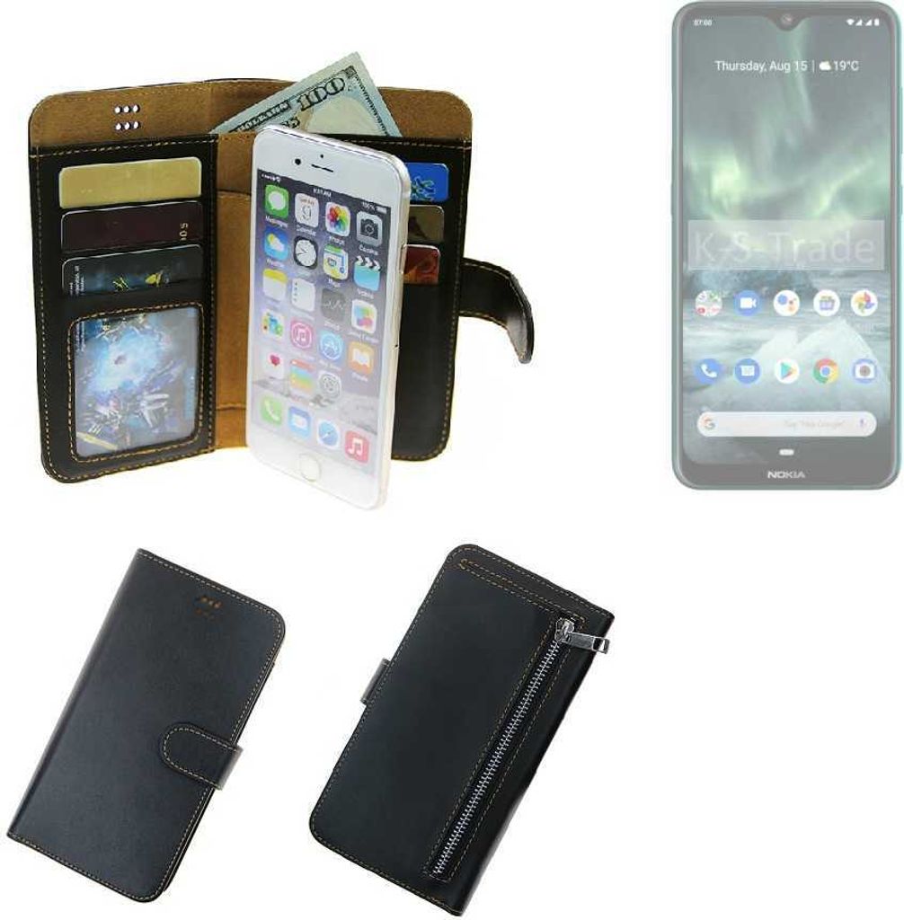 K-S-Trade Schutz Hülle kompatibel mit Nokia 7.2 Klapphülle Case Phone cover Slim Handytasche Handy Hülle schwarz aus Kunstleder (1 Stk)
