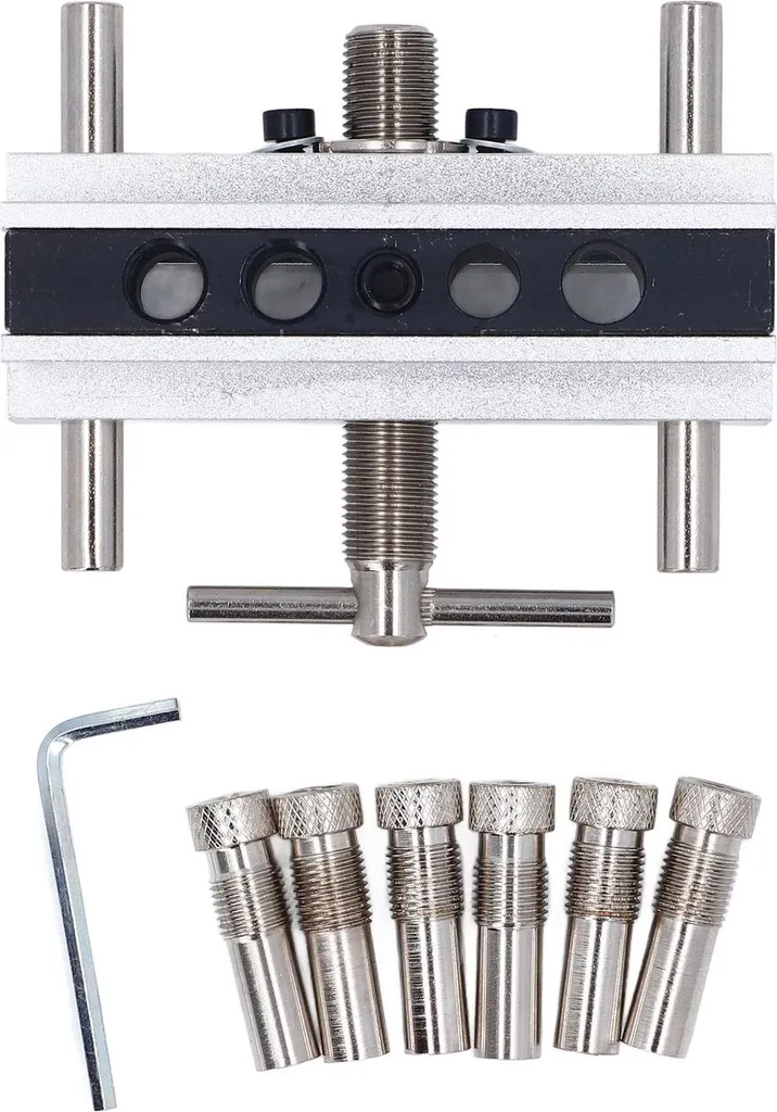 Guide de perçage métrique pour chevilles bois avec douilles acier