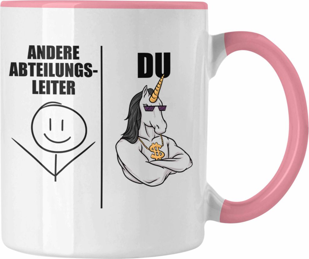 Trendation - Abteilungsleiter Geschenk Tasse mit Spruch Geschenke für Abteilungsleiter (Rosa)