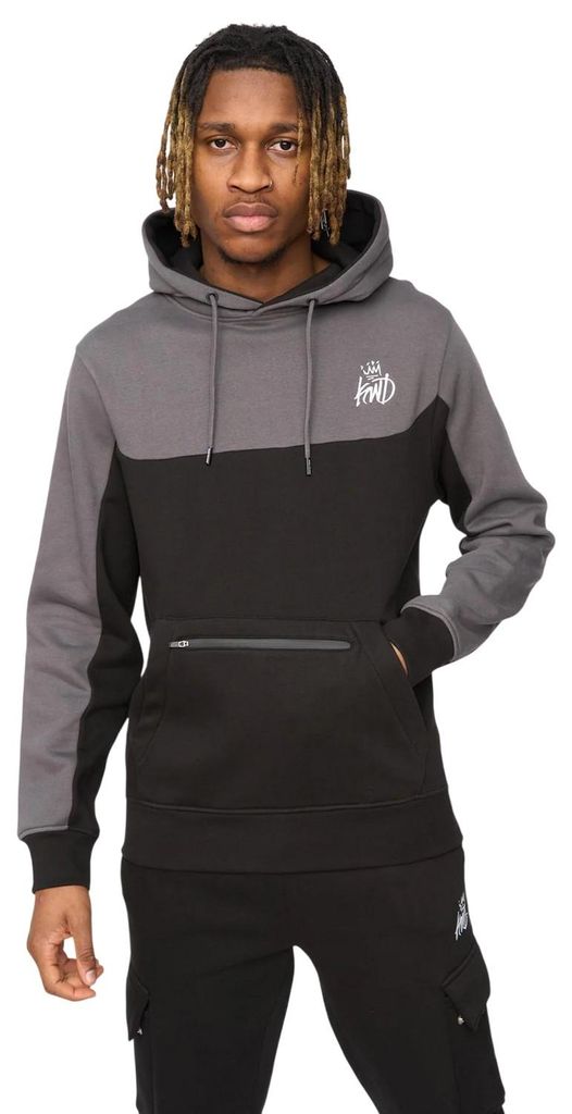 Kings Will Dream - "Techy" Kapuzenpullover für Herren BG2608 (M) (Schwarz/Asphaltgrau)