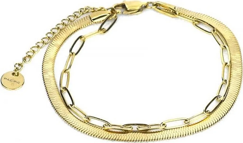 Bracelet Pacific Gold Pacific-PCB00089 en Acier Inoxydable Doré Chic