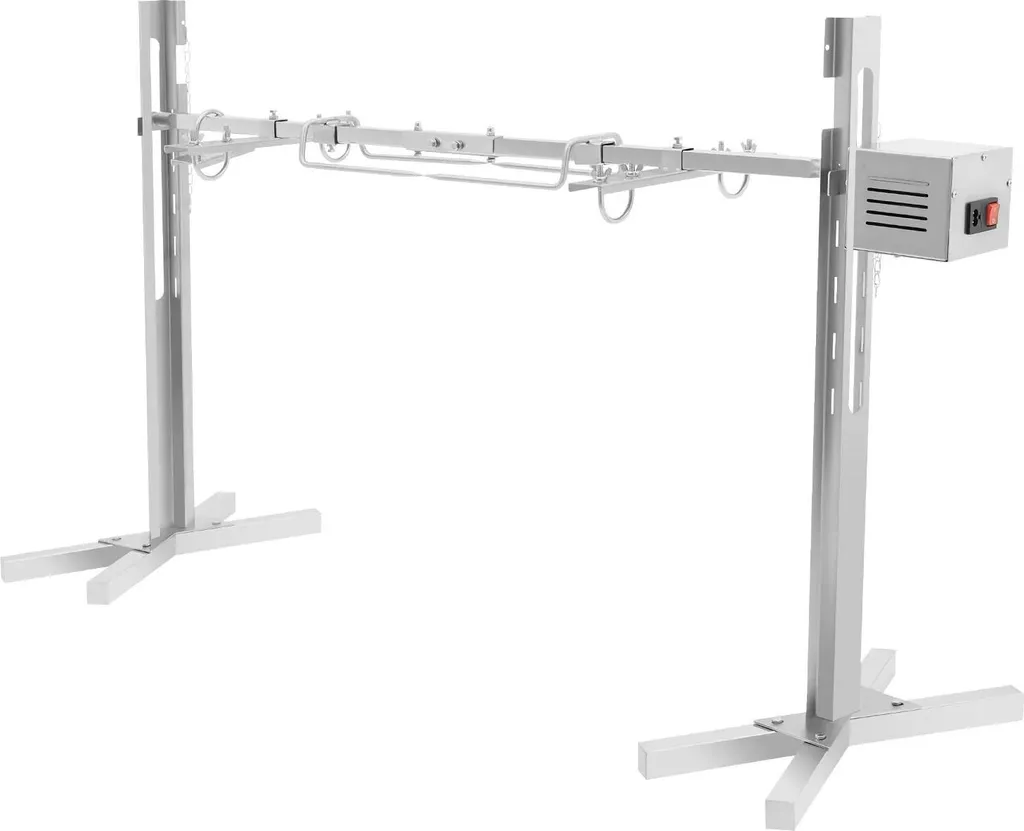 Tournebroche barbecue électrique réglable en hauteur pour méchoui et grill