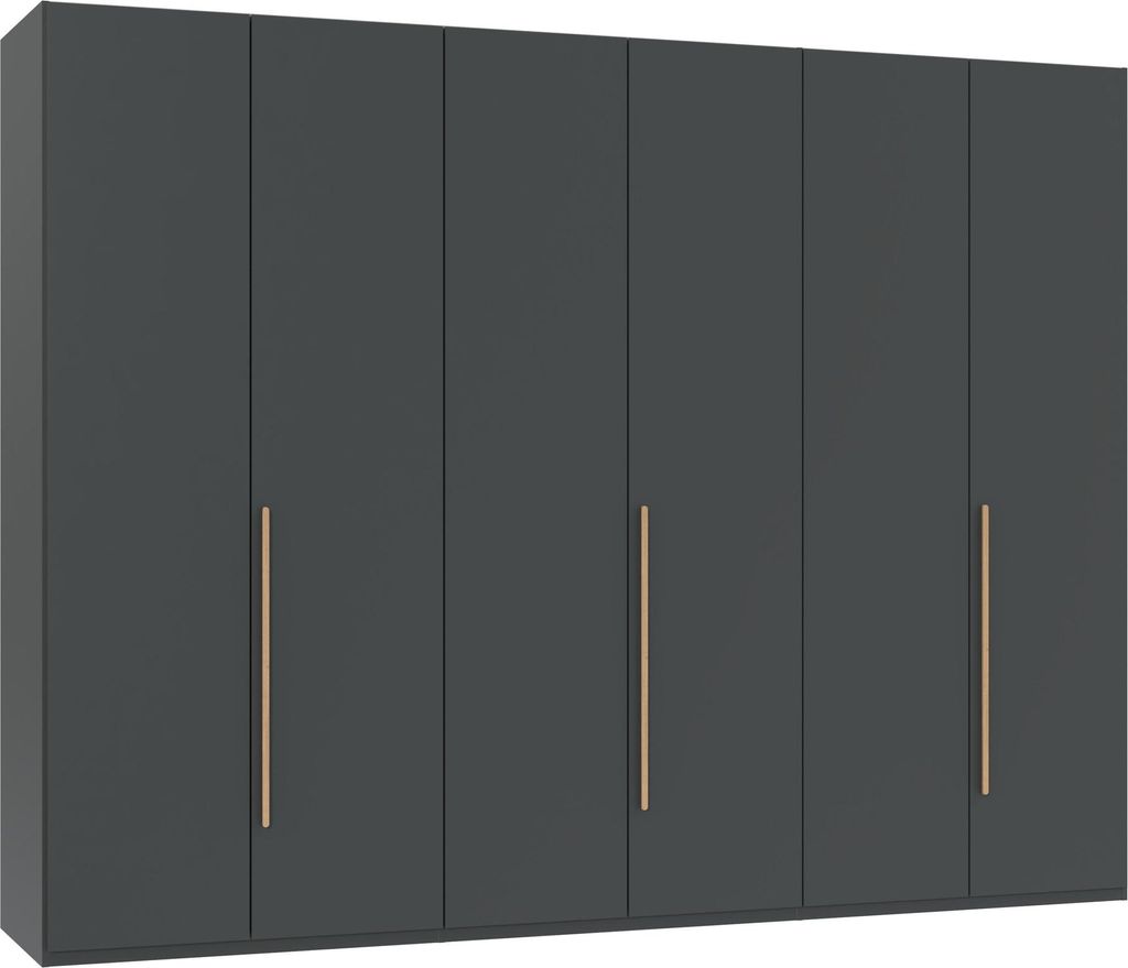 Drehtürenschrank >LONDON< inkl. Inneneinteilung, GRAFIT - 270x208x58cm (BxHxT)