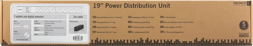 Multiprise rackable 19 pouces Powerwalker LC-10A 7 prises CEE - 2