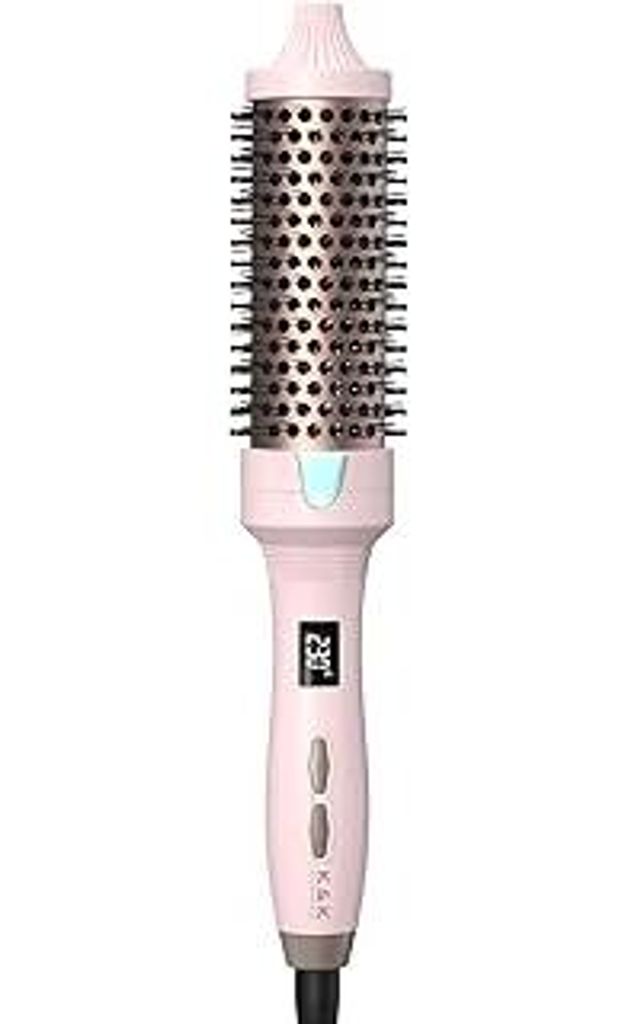 K&K 38mm Thermobürste Keratin Thermal Brush Protect Beheiztes Fass Heiße Haarbürste Ionisch Glatt Scheinen Volumen Kamm LED-Anzeige Haarglätter...
