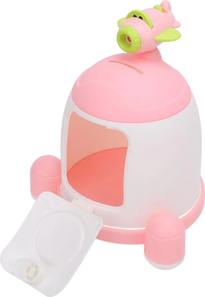 Tirelire éducative rose pour apprendre à épargner avec projection DIY