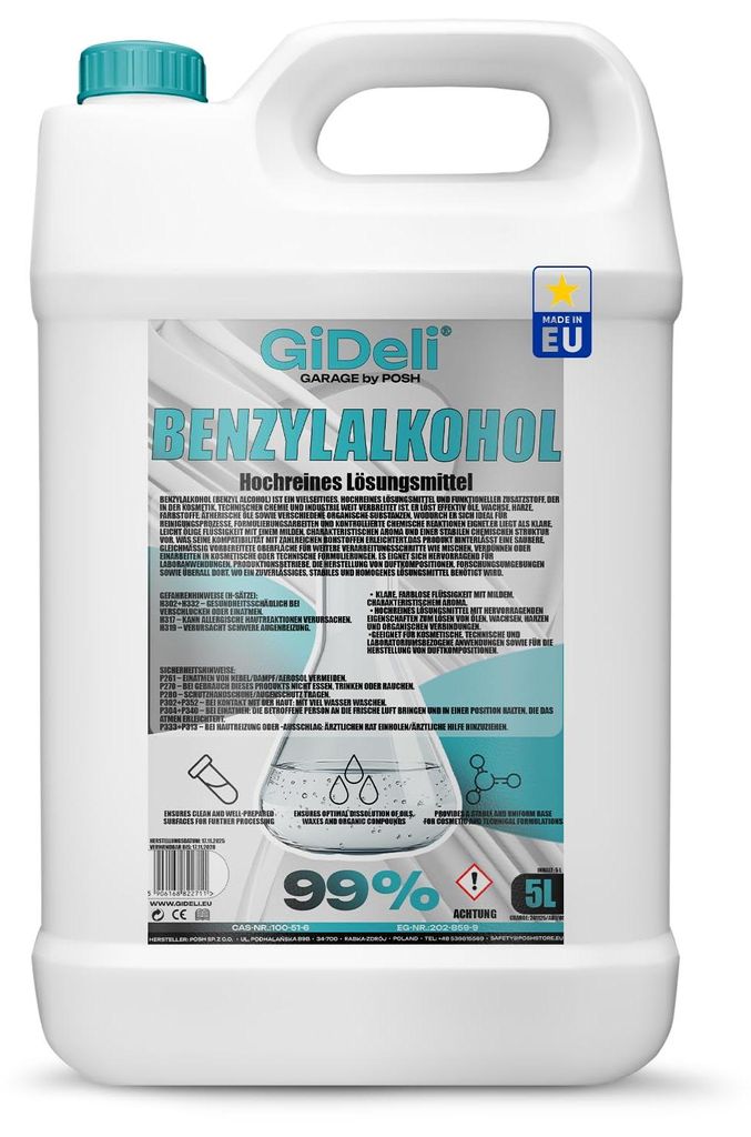 Benzylalkohol 99,9% 5L Reiniger Lösungsmittel Epoxidharz Produktbild 