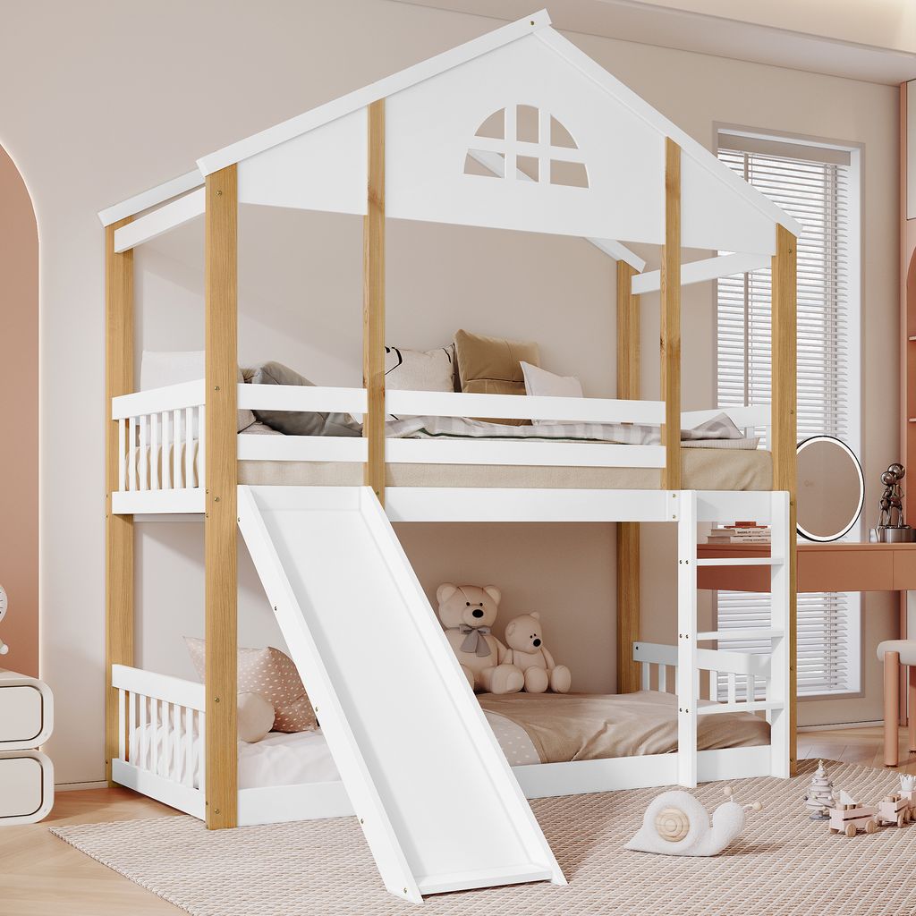 Flieks Etagenbett 90x200cm mit Rausfallschutz, Kinderbett Produktbild 3