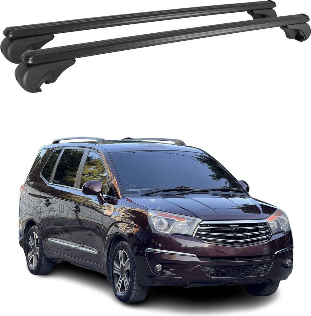 Dachträger für Ssangyong Rodius 2013-2019 Gepäckträger Grundträger Alu Schwarz