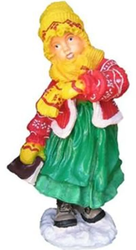 Grande Sculpture Fillette Neige 72cm - Statue Décorative Résistante au Gel