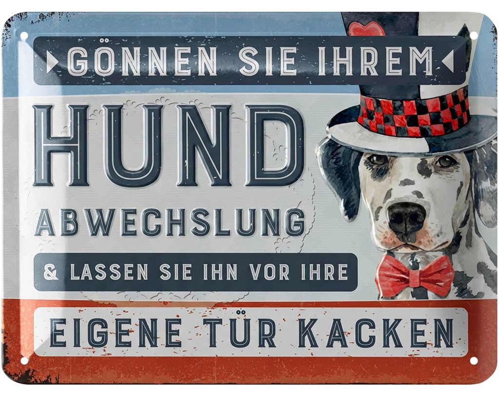 LANOLU Schild Hunde kacken verboten, lustiges hier ist kein Produktbild 