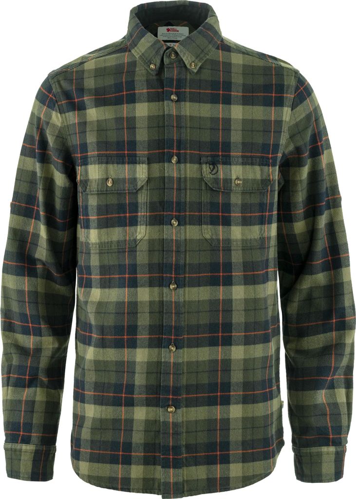 Fjällräven Singi Heavy Flannel Shirt M Black-Deep Forest L