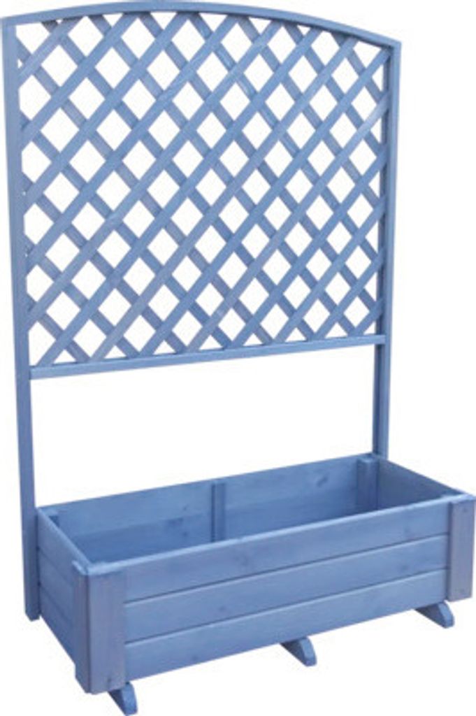 Pflanzkübel promadino Flora Holz 91 x 41 x 130 cm grau inkl. Rankgitter