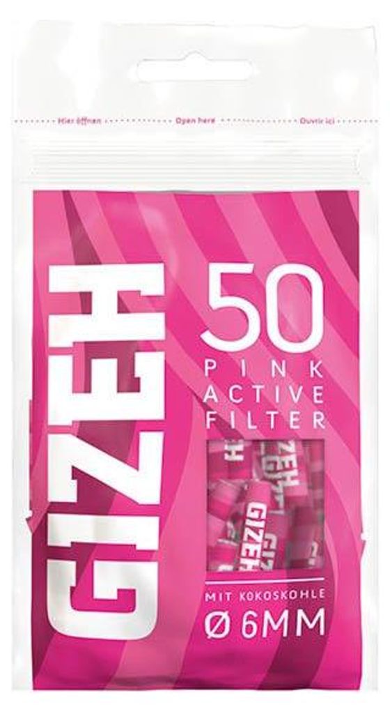 GIZEH Pink Active Filtre 6mm 50 pièces Image du produit 