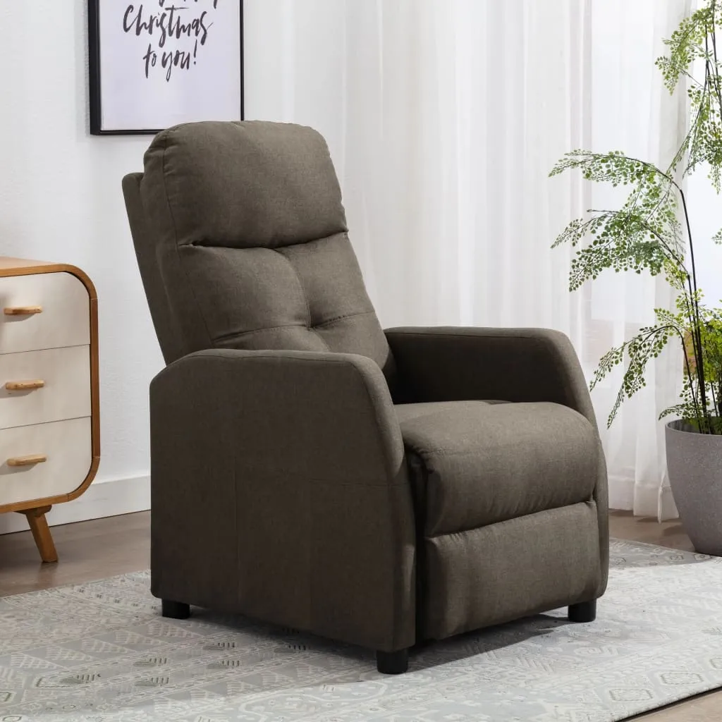 vidaXL Fauteuil Relax Taupe en Tissu Confortable pour Salon et Repos