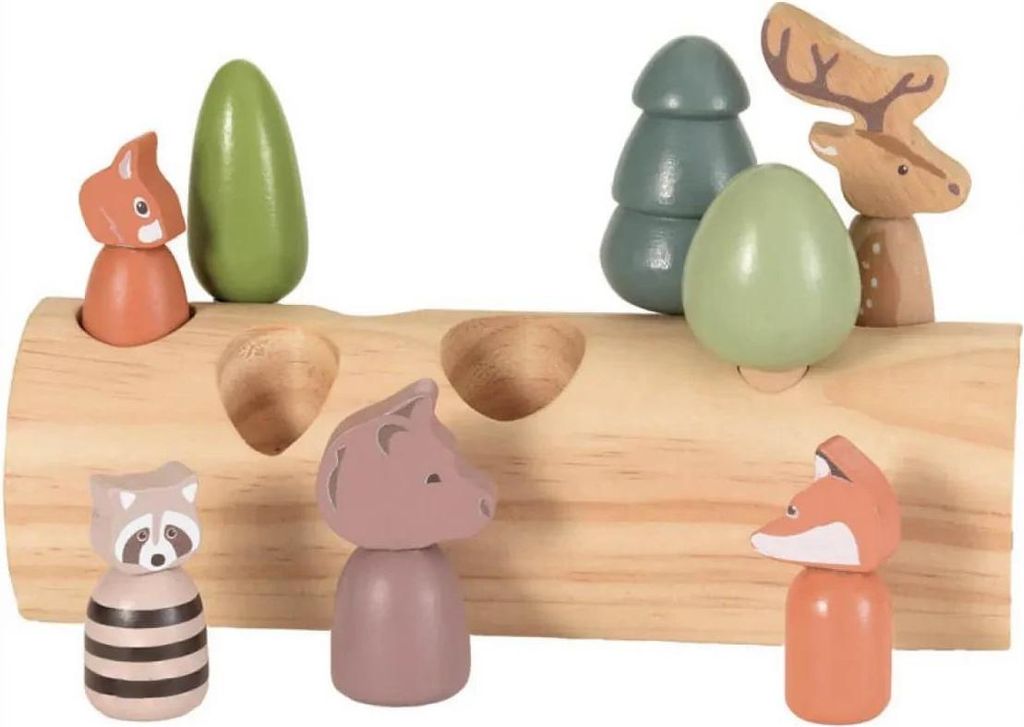Steckspiel Waldtiere im Baumstamm – Entdecke die Tierwelt Produktbild 