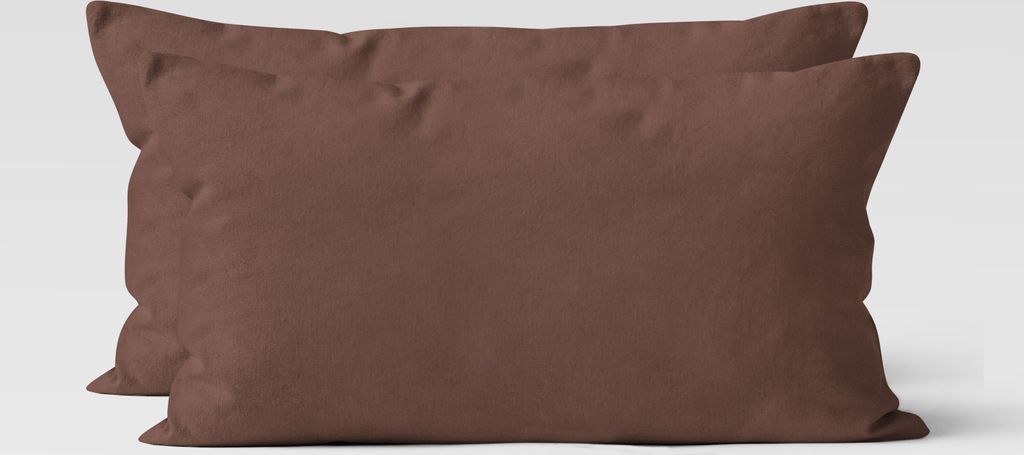 Jersey Kissenhüllen 2er Set 100% Baumwolle superweich Kopfkissenhülle Bettkissenbezug Kopfkissenbezug Kissenbezug 40x80 cm braun