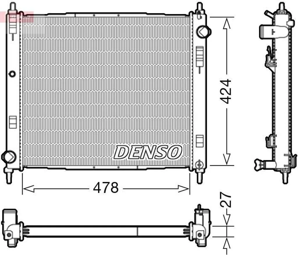 Radiateur DENSO DRM46044 pour Nissan Juke F15 OE 214101FE0B de Qualité
